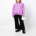 Karl Lagerfeld signature-embroidery organic-cotton shirt - Purple