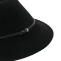 Helen Kaminski logo-plaque felt fedora hat - Black