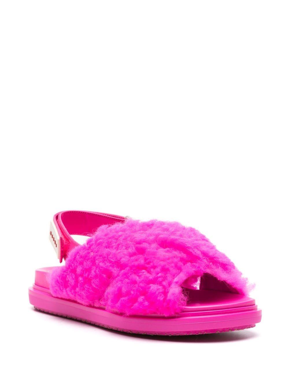Marni Fussbet shearling sandals - Pink