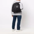 Armani Exchange logo-print zip-up backpack - Black