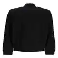 Karl Lagerfeld logo-patch striped zipped hoodie - Black