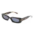 Marc Jacobs Eyewear logo-engraved rectangle-frame sunglasses - Brown