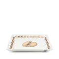 Fornasetti Giro di Conchiglie square plate - Gold