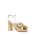 Loeffler Randall Camellia pleated leather sandals - Gold