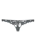 Fleur Du Mal Lily embroidered thong - Grey