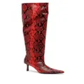 Alexander Wang Viola snake-print leather boots - Red