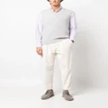 Brunello Cucinelli corduroy tapered cotton trousers - White
