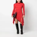 Blumarine high-neck asymmetric midi dress - Red
