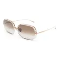 Linda Farrow Ceclia oversize round-frame sunglasses - Neutrals