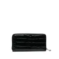Philipp Plein croco embossed round-zip wallet - Black