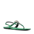 Philipp Plein Crystal Skull embellished sandals - Green