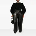 Alexander Wang pleated wide-leg leather trousers - Black