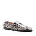 Gianvito Rossi Borneo snake-effect leather loafers - Neutrals