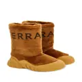 Ferragamo logo-print shearling boots - Neutrals