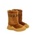 Ferragamo logo-print shearling boots - Neutrals