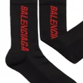 Balenciaga logo-intarsia socks - Black