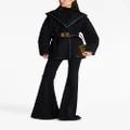 Balmain belted-waist wool coat - Black