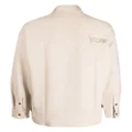 izzue logo-embroidered velvet-finish shirt jacket - Neutrals