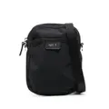 agnès b. logo-patch zipped messenger bag - Black