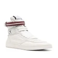 Bally stripe-detail high-top leather sneakers - White
