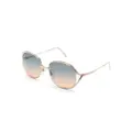 Christian Dior Pre-Owned oversized gradient sunglasses - Pink