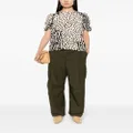 Essentiel Antwerp leopard-print short-sleeve blouse - Neutrals