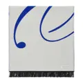 Burberry logo intarsia-knit wool-blend scarf - Blue