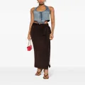 Dolce & Gabbana belted virgin-wool blend maxi skirt - Brown