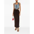 Dolce & Gabbana belted virgin-wool blend maxi skirt - Brown