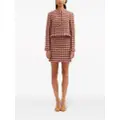 Oscar de la Renta check-pattern tweed straight skirt - Pink