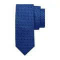 Ferragamo logo-jacquard motif silk tie - Blue