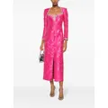 Huishan Zhang Eleanor floral-jacquard midi dress - Pink