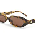 Linda Farrow x The Attico Irene geometric-frame sunglasses - Brown