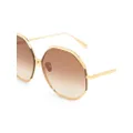 Linda Farrow Camila hexagonal sunglasses - Gold