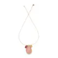 PIPPA SMALL 18kt yellow gold Flower Amulet pink quartz and tourmaline necklace