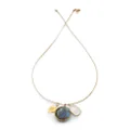 PIPPA SMALL 18kt yellow gold Leaf Amulet tourmaline and labradorite necklace