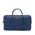 Prada triangle-logo Saffiano leather briefcase - Blue