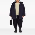 Jil Sander mid-length hooded down jacket - Blue