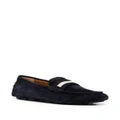 Bally striped-edge suede loafers - Blue