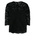 Elie Saab floral-macramé weaved minidress - Black