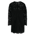 Elie Saab floral-macramé weaved minidress - Black