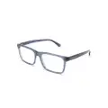 Emporio Armani logo-print rectangle-frame glasses - Blue