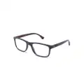 Emporio Armani matte-finish square-frame glasses - Blue