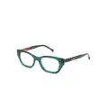 Carolina Herrera logo-plaque cat-eye frame glasses - Green