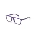 Emporio Armani logo-plaque square-frame glasses - Purple