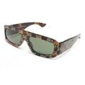 Gucci Eyewear GG monogram pilot-frame sunglasses - Brown