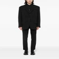 Yohji Yamamoto notched-lapels contrasting-trim blazer - Grey
