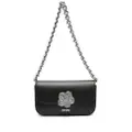 Kenzo Boke Flower-plaque leather shoulder bag - Black