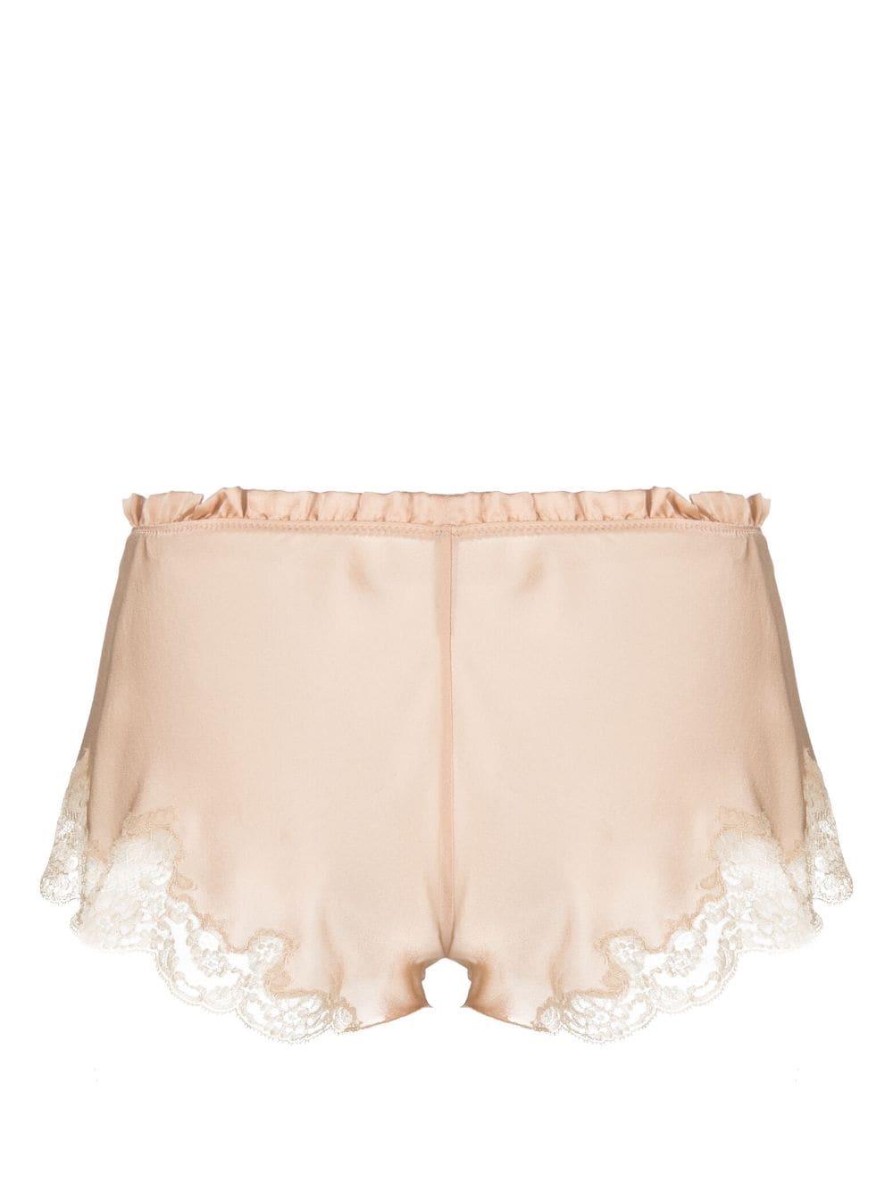 Carine Gilson Calais Caudry-lace silk shorts - Neutrals