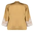 Carine Gilson Calais-Caudry lace silk short kimono - Brown